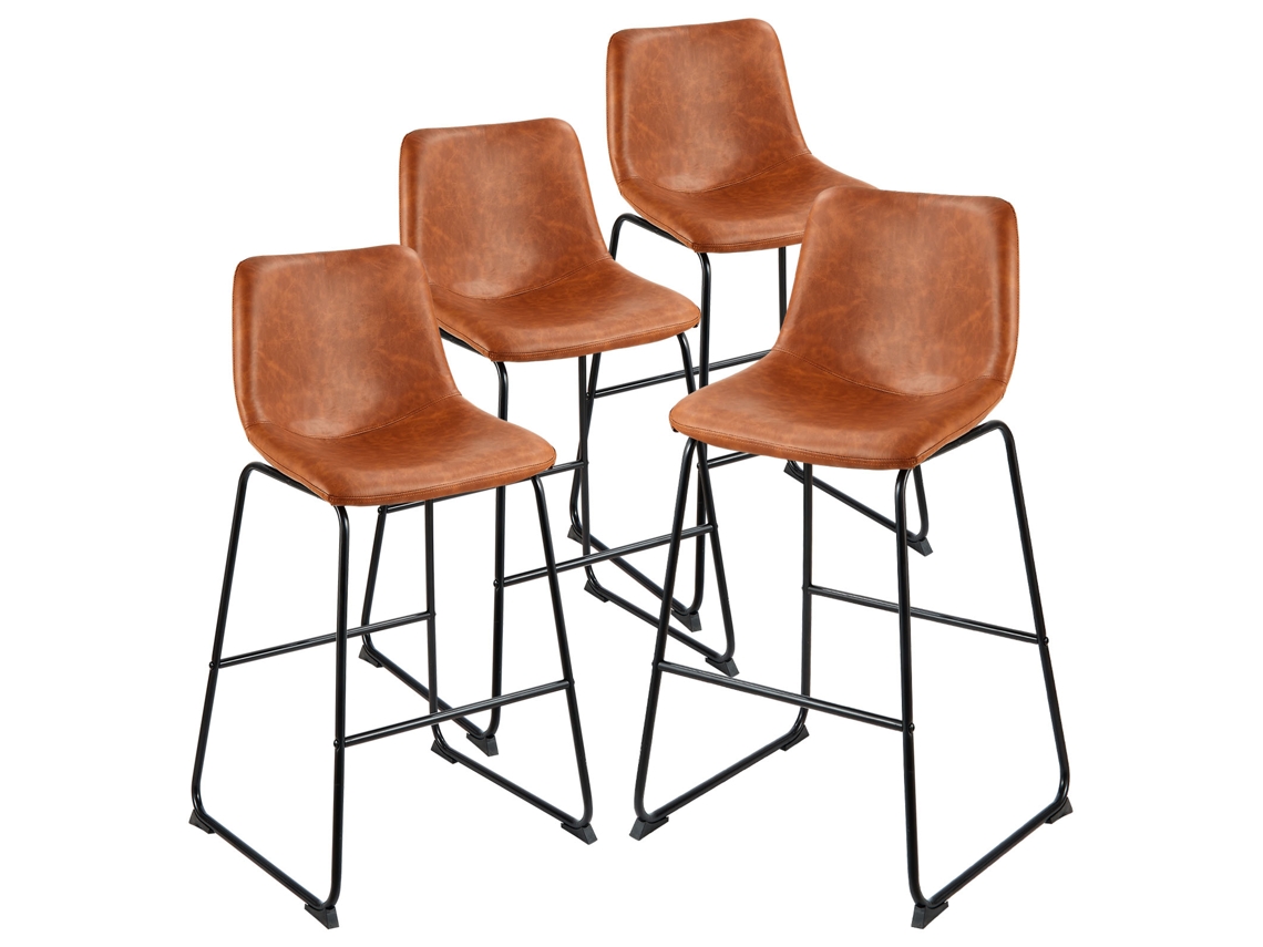Banco De Bar Com Encosto Marrom Assento De 65 Cm Capacidade 149,7 Kg Vevor