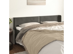 Vidaxl Cabeceira De Cama C/ Abas Veludo 203x16x78/88cm Cinzento-escuro