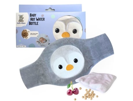 Almofada Térmica Bebé Anti Cólicas Com Caroços De Cereja, Micro Ondas, Lavável Hello Hippo (pinguim)