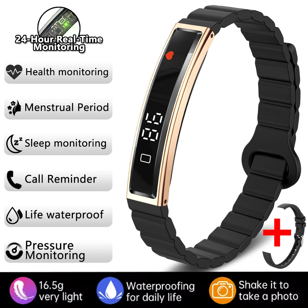 Pulseira Inteligente (silicone Dourado) Para Esportes, Fitness, À Prova D'água E Com Monitoramento De Frequência Cardíaca E Sono.