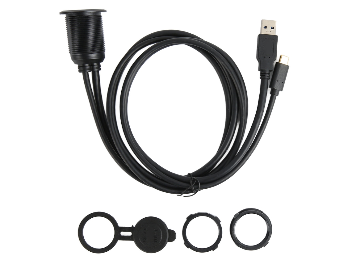Aetheria cabo Embutido Type C 3.1 para Usb 3.0 com Indicadores Led, À Prova de Água para Painel de Veículos
