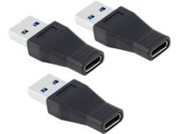 Adaptador De Dados Usb Tipo C 3 Peças, Conector Fêmea Para Macho