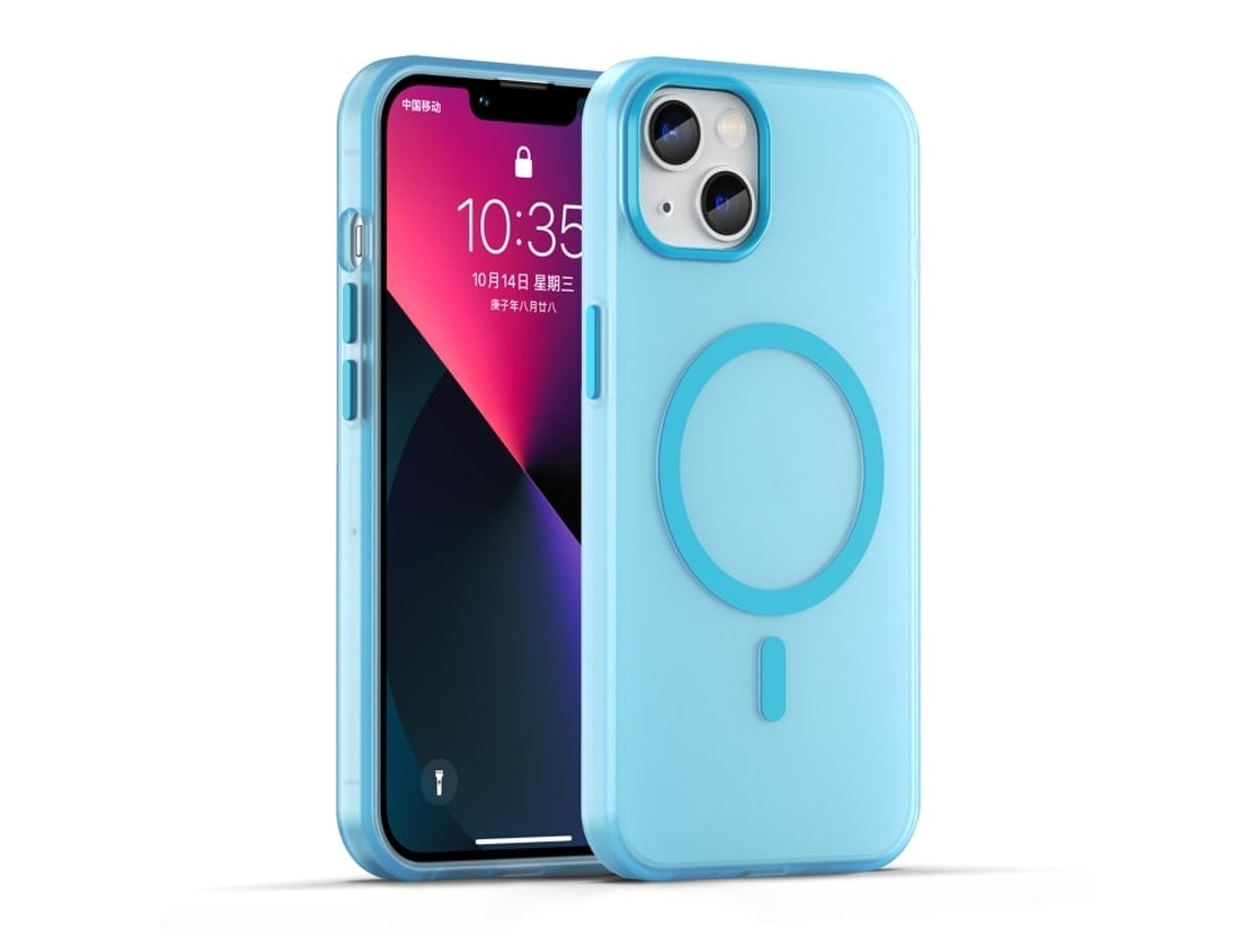 Capa Híbrida Translúcida Para Iphone 13 - Tpu E Pc Com Magsafe | Fosca - Azul
