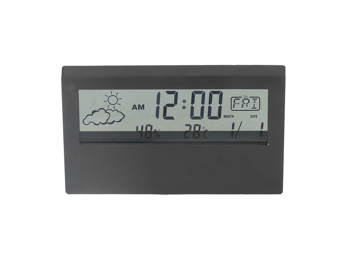 Relógio De Alarme Lcd Com Tela Grande Multifuncional