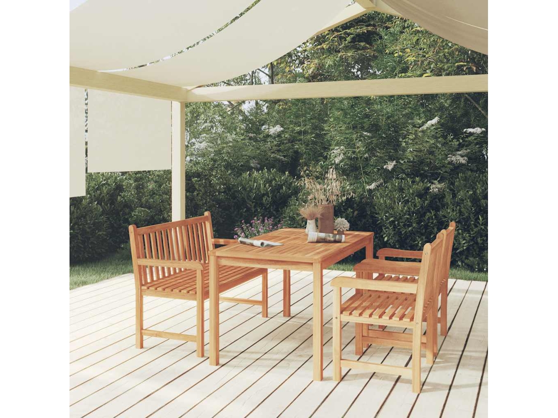 Vidaxl 4 Pcs Conjunto De Jantar P/ Jardim Madeira De Teca Maciça