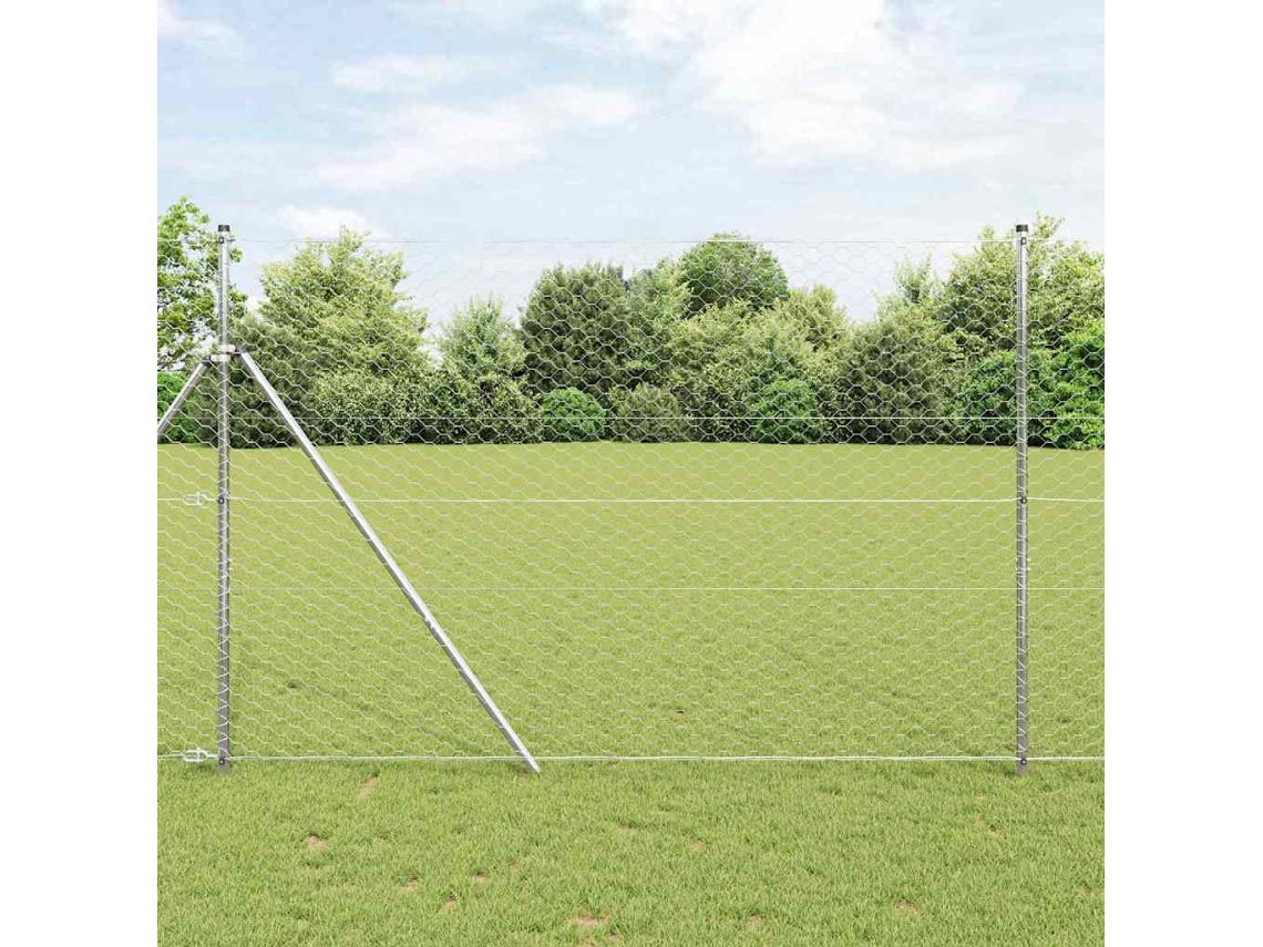 Vidaxl Fixação Para Cerca Hexagonal No Chão 50 X 1,6 M Aço Galvanizado