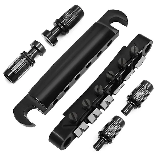 Conjunto de Ponte e Cordal Tune o matic com Pinos para Substituição de Ponte Abrabrabr 1 em Guitarra Elétrica Lp AQUAFORGE