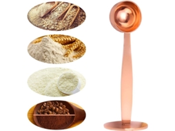 Rebe-cuchara Tamper De Café De Acero De Acero Com Cabo Longo Dourado Rosa 15ml Para Café Molído