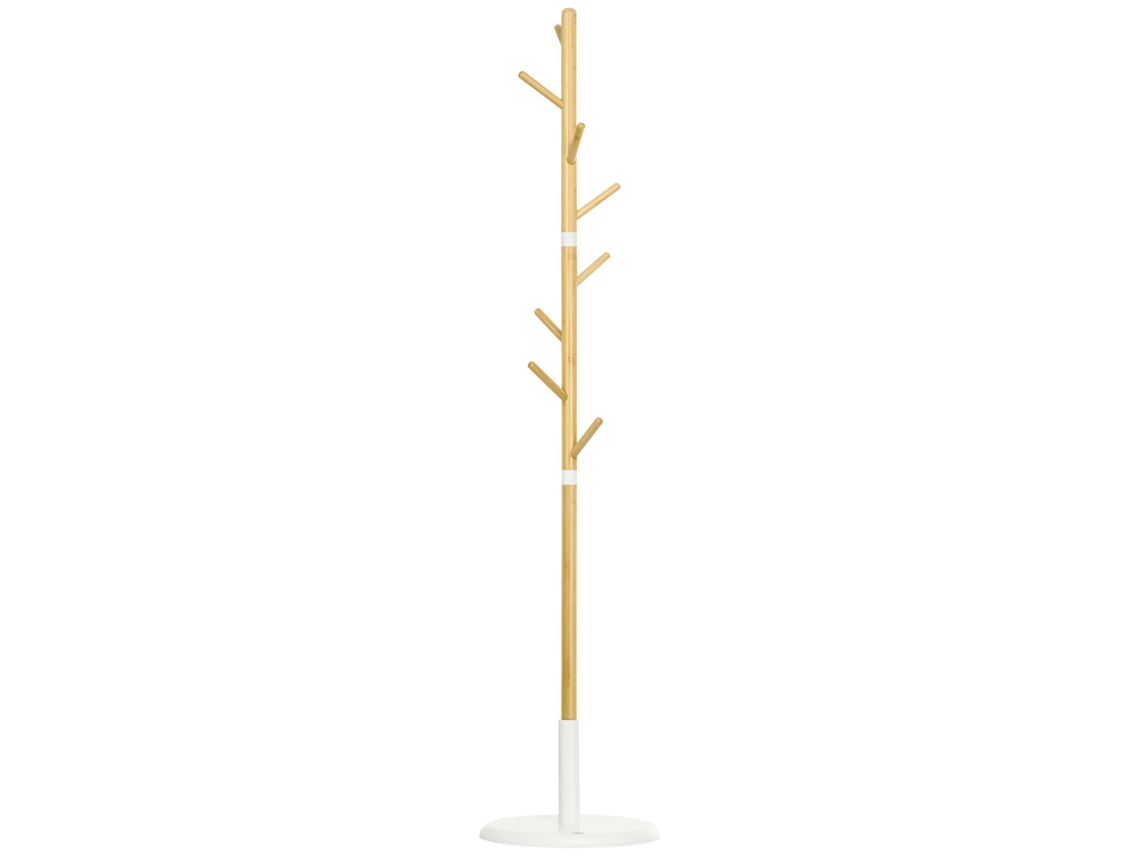 Cabide De 37,8x175,6 Cm Em Madeira Ideal Para Para Entrada Cor Branco Para Decoração E Funcionalidade Com Design Moderno E Prático E Branco