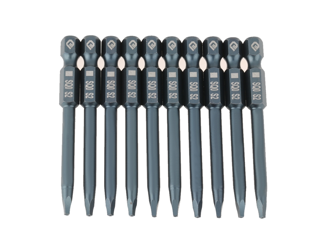 Conjunto de 10 Bits de Parafusadeira com Cabeça Quadrada 6.3mm 65mm S/MARCA