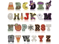 26 Adesivos Bordados De Letras Em Inglês Temática Halloween Para Costura E Passar A Ferro