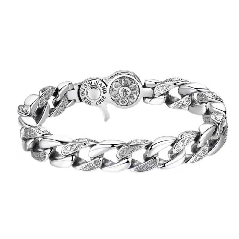 Pulseira Tibetana Budista de Lótus com o Símbolo "om" , Pulseira da Moda MDUG (18 Cm)