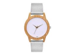Relógio de Quartzo Feminino Simples com Pulseira de Malha Prata para Mulheres e Meninas