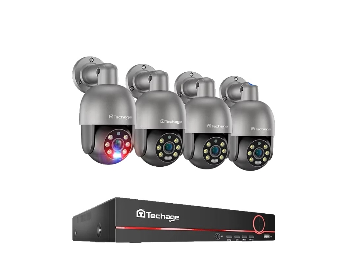 Sistema De Câmera De Segurança, Resolução De 8mp, Áudio Bidirecional, 8ch Nvr 4pcs Cam 5mp, 3tesporte Ao Ar Livre, Plugue Da Ue
