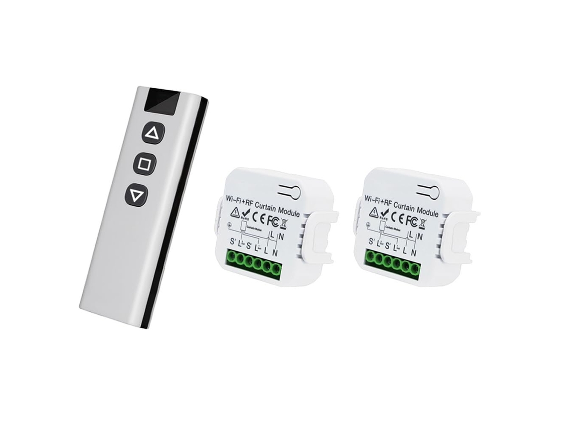 Interruptor De Cortina Inteligente Tuya Wifi 433 Mhz Com Comando Rf
