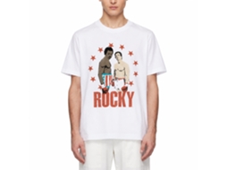Rockinstone Rocky Movie Star Circle White Adult T-shirt Size:l