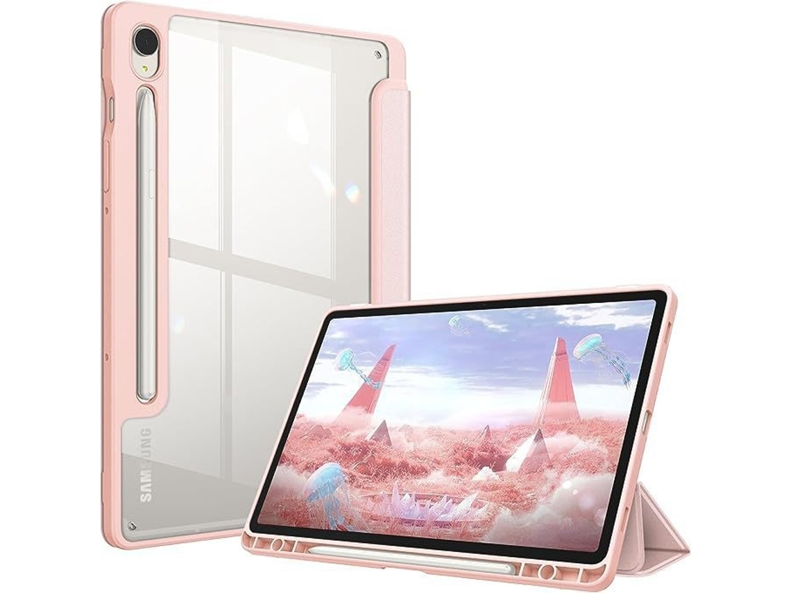 Caneta Stylus Para Tablet Lurelia, Compatível Com Samsung S7 Plus (12,4", Rosa, Acrílico, Dobrável Com Suporte, Fixação Magnética