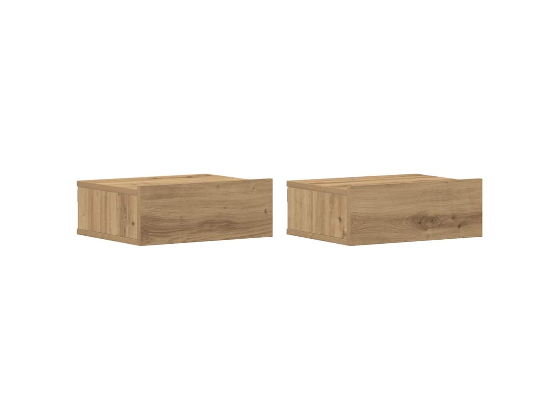 Floating Nightstand, Floating Nightstands Vidaxl Marrom Madeira Processada (n/a)