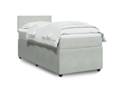 Vidaxl Cama Com Molas/colchão 80x200 Cm Veludo Cinza-claro