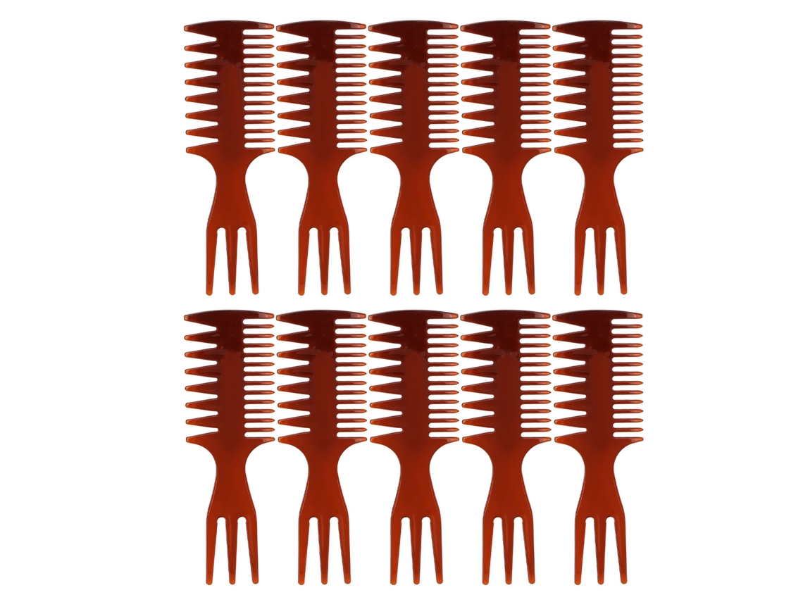 2026 10 Peines de Cabelo para Estilo Portátil Ergonômico com Dentes Largos de Borda Arredondada Transparente Marrom para Homens e Crianças