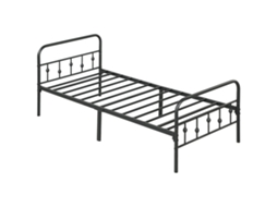 Estrutura De Cama Metálica Simples, Montagem Fácil, Com Kits De Borracha Para Redução De Ruído, Preto Ui