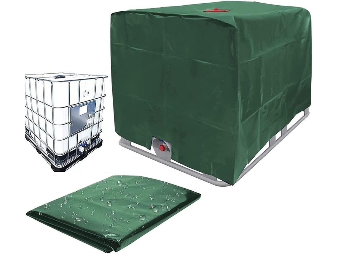 Capa Proteção Depósito Ibc 1000l Verde Tecido Oxford, Impermeável, Anti-poeira E Anti-radiação Solar Para Tanque Exterior.