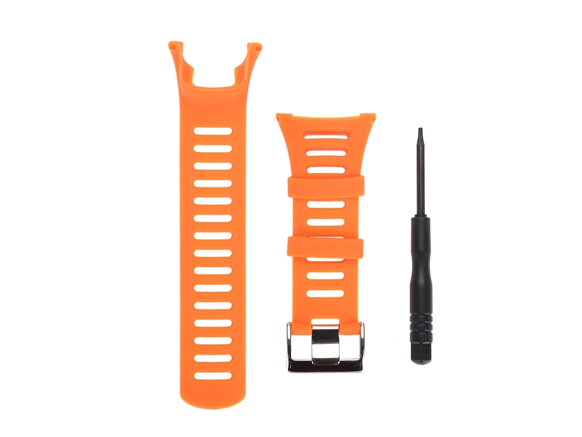 Pulseira de borracha para relógio Suunto Ambit 1/2/3 (laranja prateada)