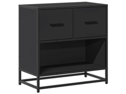 Bedside Cabinet, Bedside Cabinets Vidaxl Preto Madeira Processada (n/a)