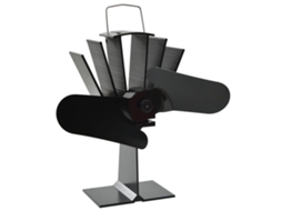 Vidaxl Ventilador De Fogão Alimentado A Calor 2 Lâminas Preto