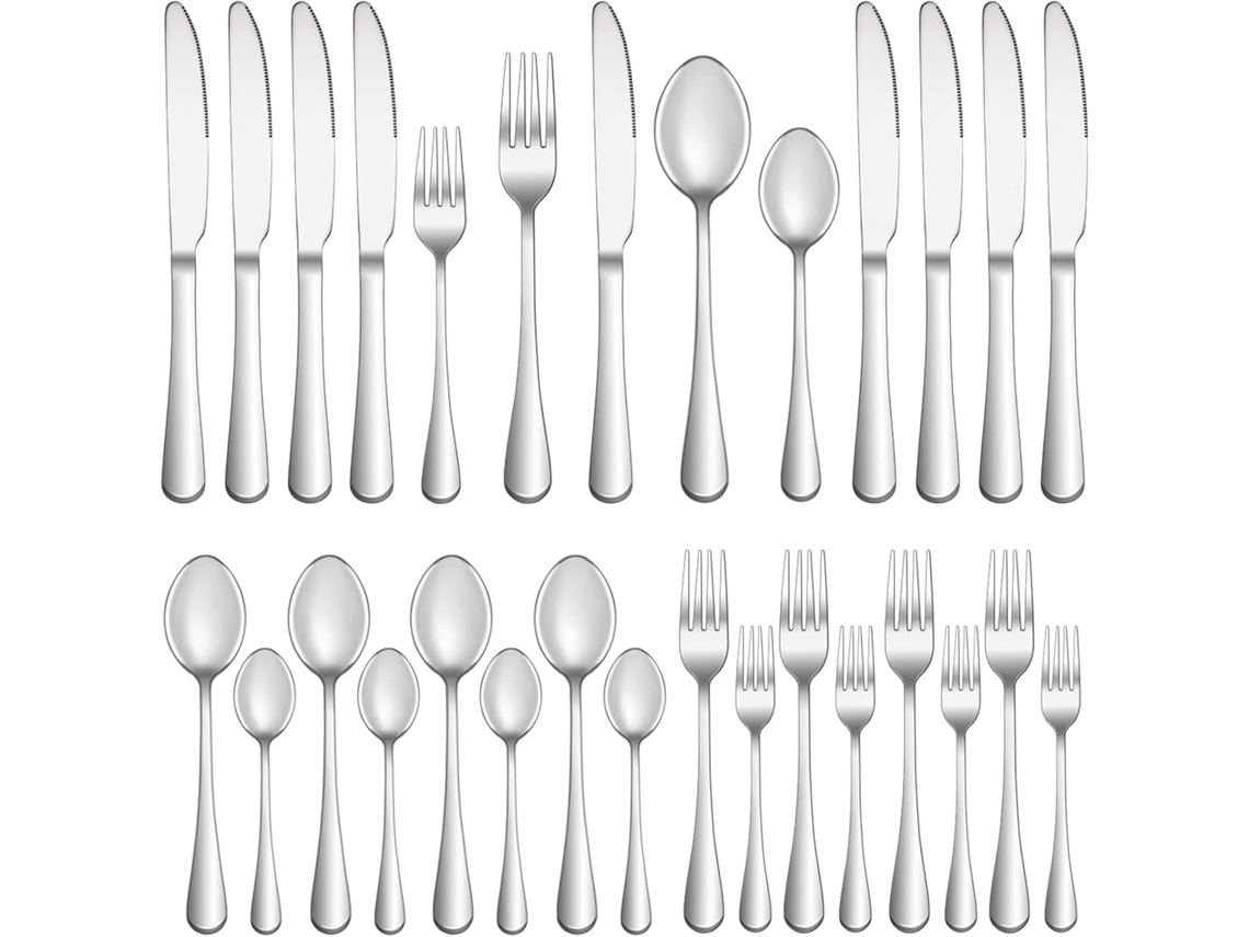 Conjunto De Talheres 20 Peças Para 4 Pessoas Aço Inoxidável Premium Utensílios Polidos Com Espelh*