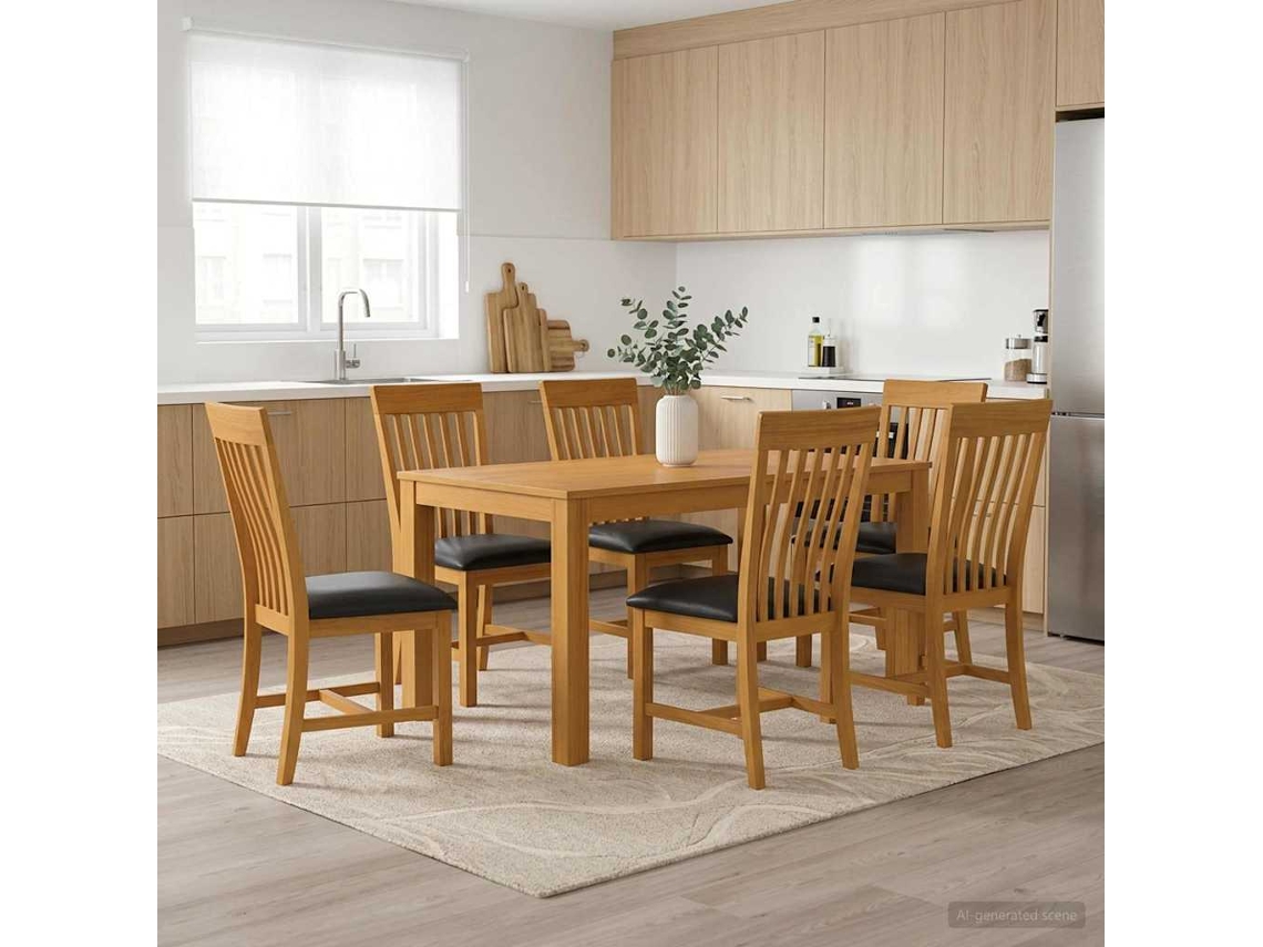 Vidaxl Conjunto De Sala De Jantar 7 Unid. Preto