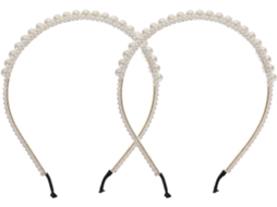 Conjunto De 2 Tiaras Elegantes Com Aplicações De Miçangas E Detalhes Metálicos Para Casamento.