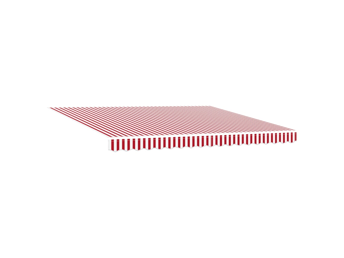 Toldo Retrátil Manual Com Led Listrado Vermelho E Branco Vidaxl (400 X 300 Cm)
