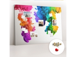 Quadro De Cortiça Com Impressão Arco-íris De Cores Para A Sala De Estar Espelharte (140x100 Cm)