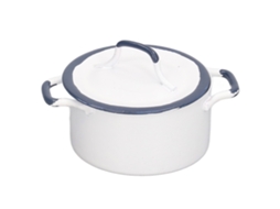 Primerox panela de Metal Miniatura 1:12 com Tampa para Cozinha de Casinha de Bonecas Azul e Branca
