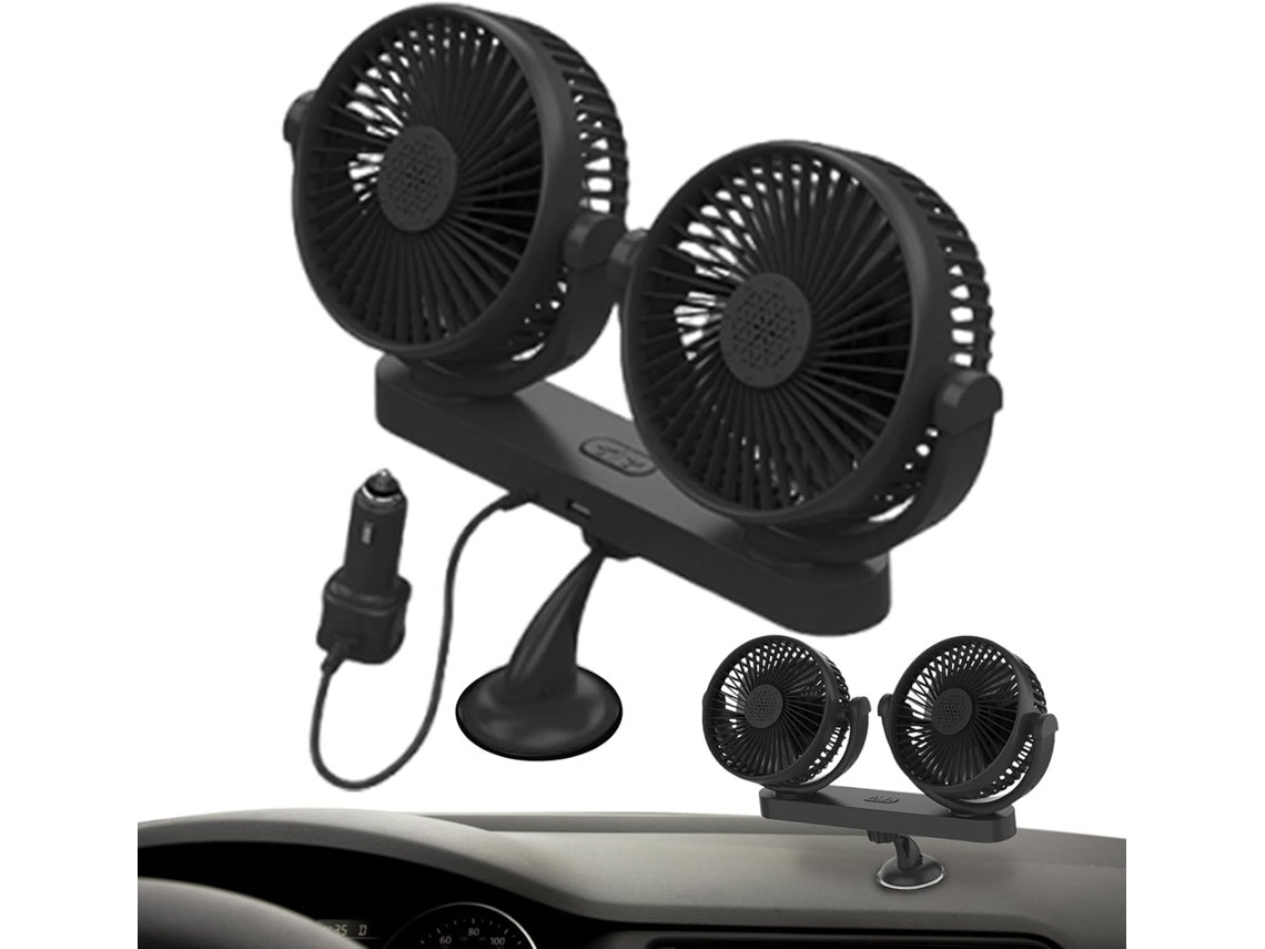 Ventilador Portátil De Resfriamento Para Carro Com Duas Cabeças