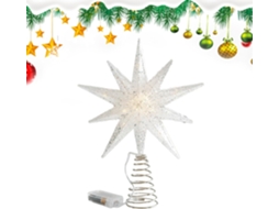 Estrela De Natal Iluminada Para O Topo Da Árvore | Decorações Para Árvore