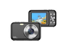 Câmera digital portátil 1080p, câmera de vídeo 44mp, zoom digital de 16x, foco automático, temporizador antivibração Yizhood (preta)