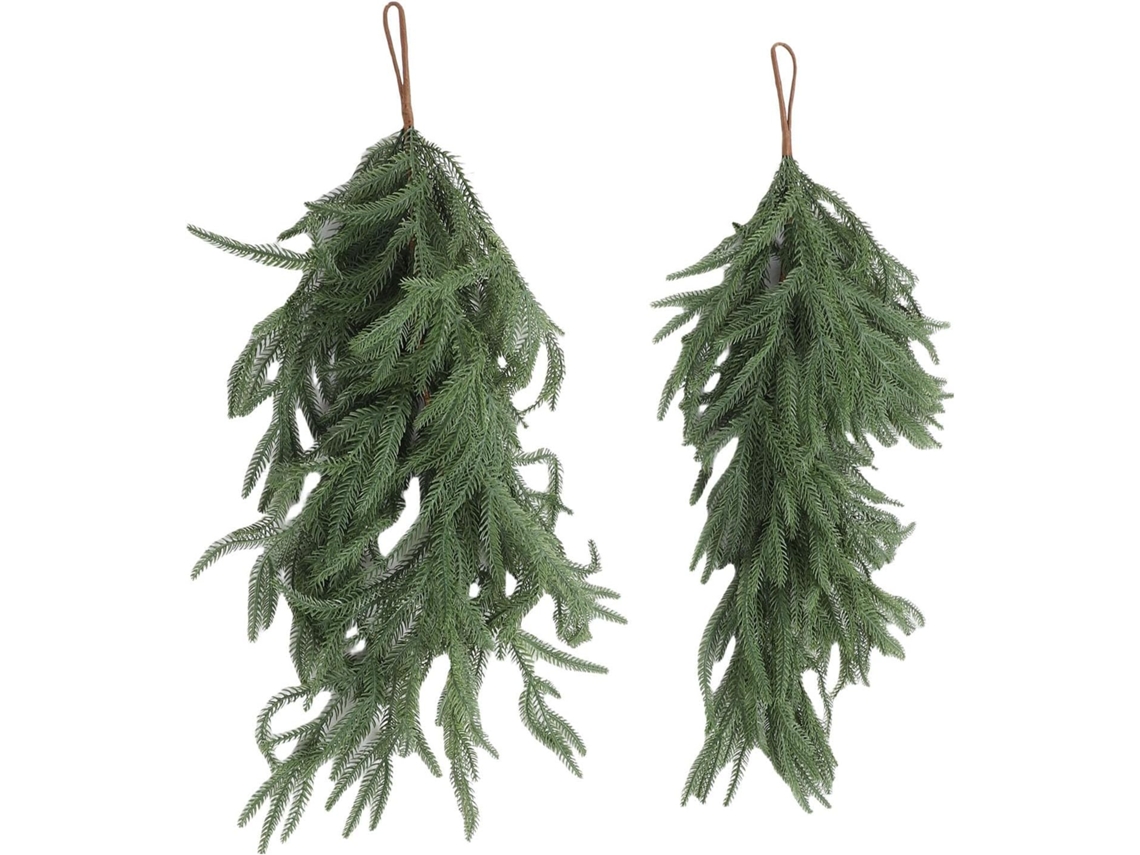 Guirlanda De Natal Em Formato De Lágrima, 2 Peças, Pinheiro Artificial De Agulhas Com 68 Cm De Diâme Gokoco