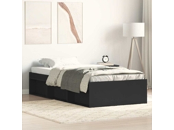 Vidaxl Estrutura De Cama 90x190 Cm Preto