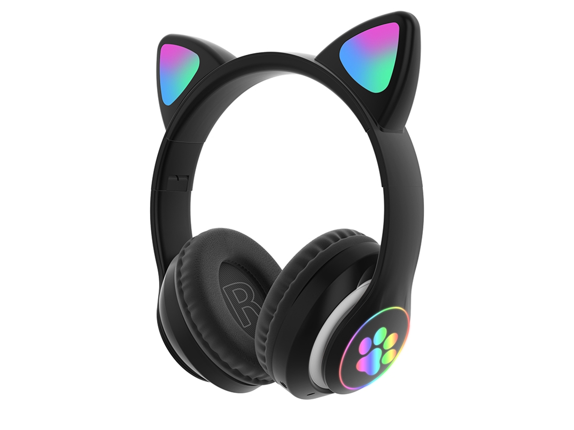 Fones De Ouvido Com Orelhas De Gato (pretos), Estéreo, Com Microfone, Sem Fio