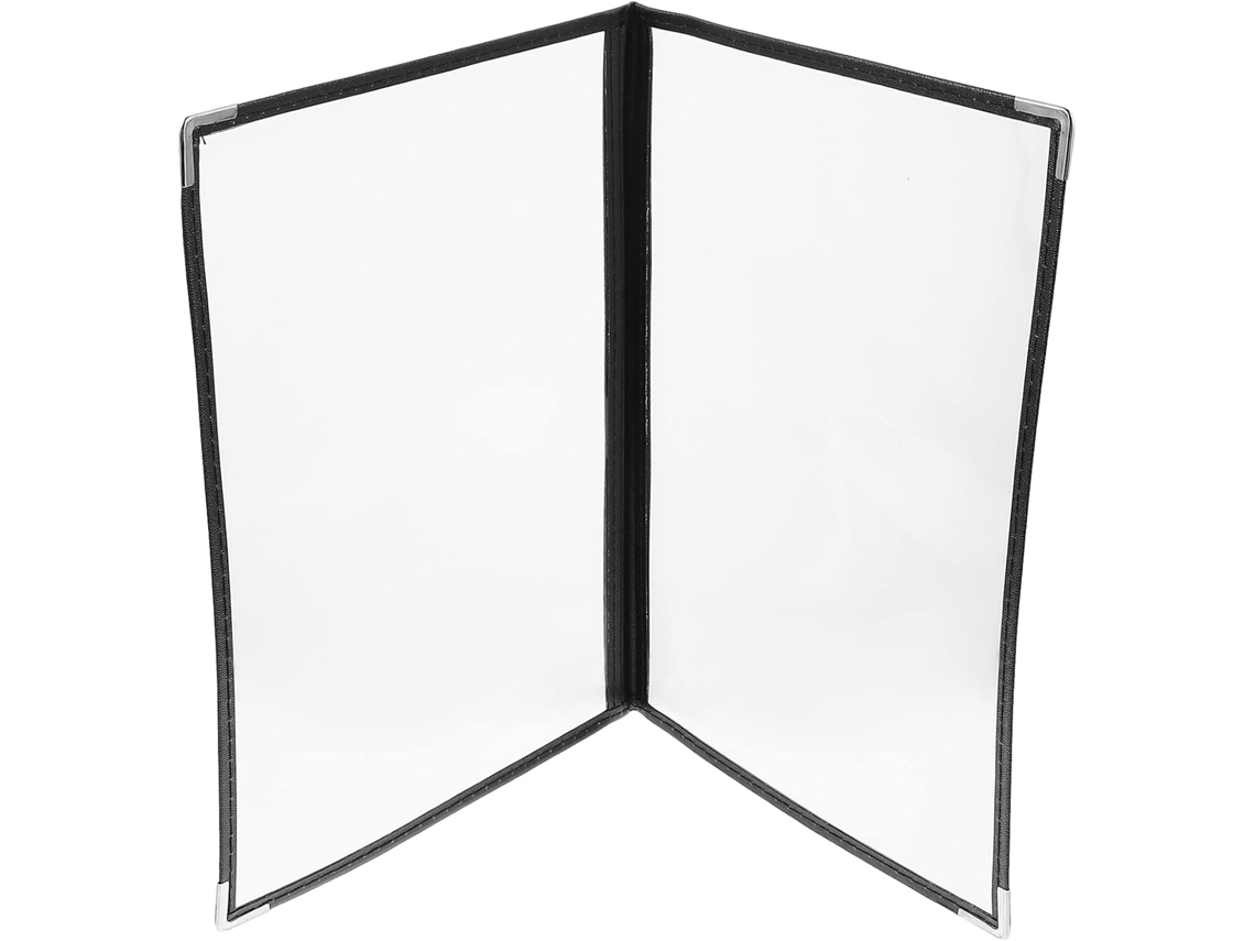 Pasta para Cardápio Aboofan em PVC transparente e ecológico, camada portátil para restaurante, 2 páginas e 4 lados, À