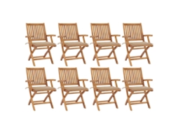 Folding Chair, Folding Chairs Vidaxl Bege Madeira (n/a)