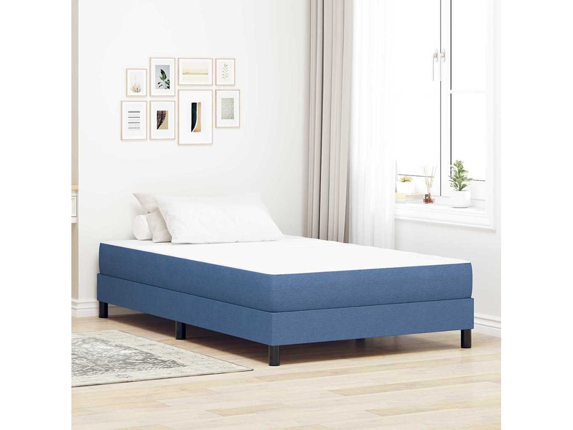 Vidaxl Colchão de Cama com Colchão Azul 120 X 190 Cm Tecido