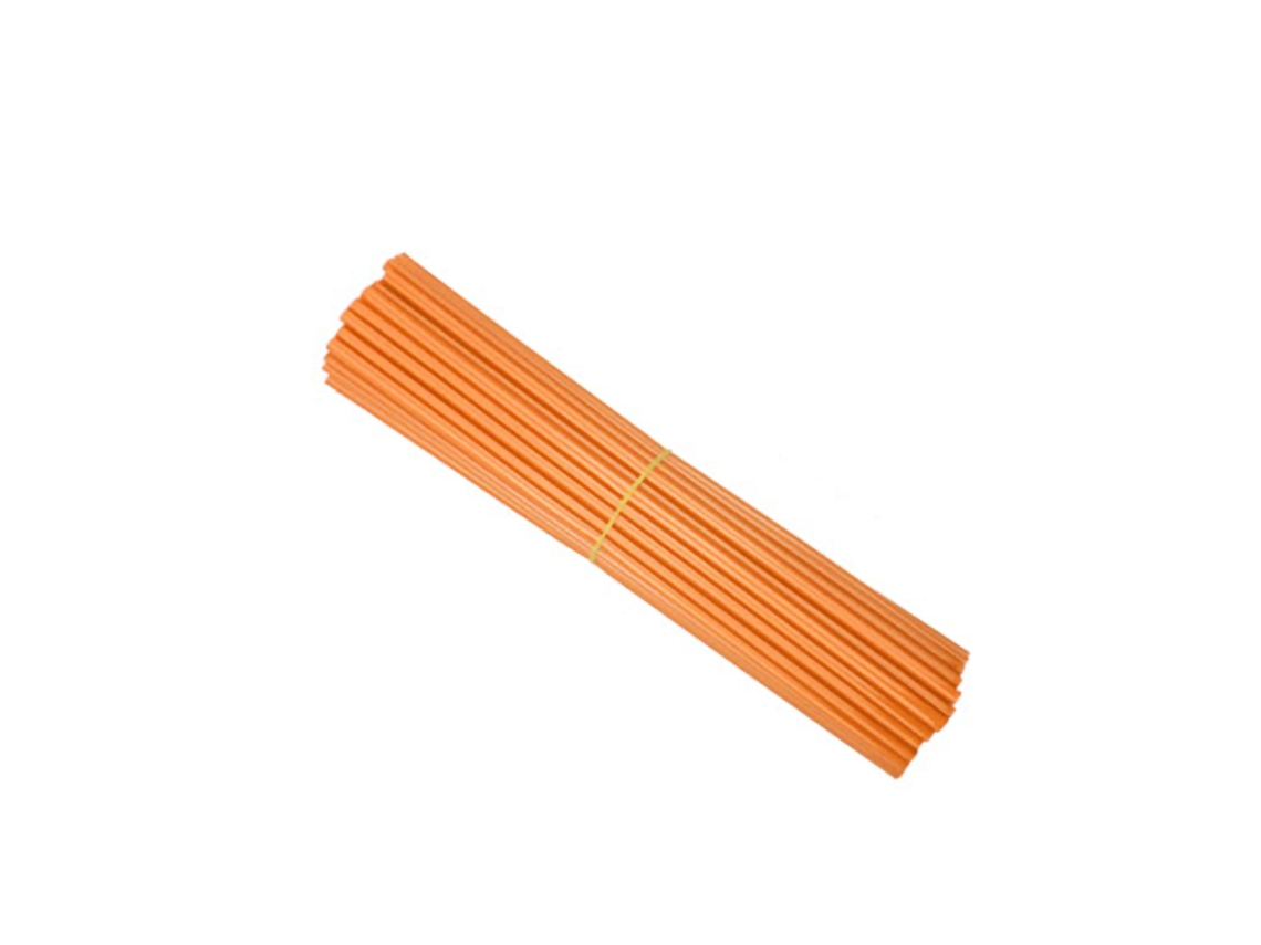 Kit de decoração com 72 capas para raios de bicicleta, 24 cm, cor laranja.