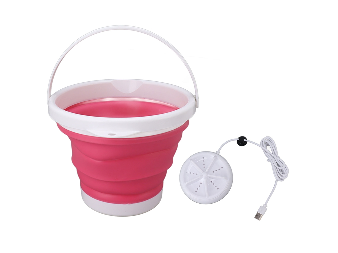 Máquina de Lavar Portátil Mini Plegável 10l 5v para Roupa Íntima Meias Viagem Dormitório Rosa | S/MARCA