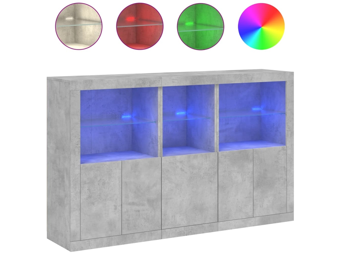 Sideboard, Sideboards Vidaxl Cinzeto Madeira Processada (n/a)