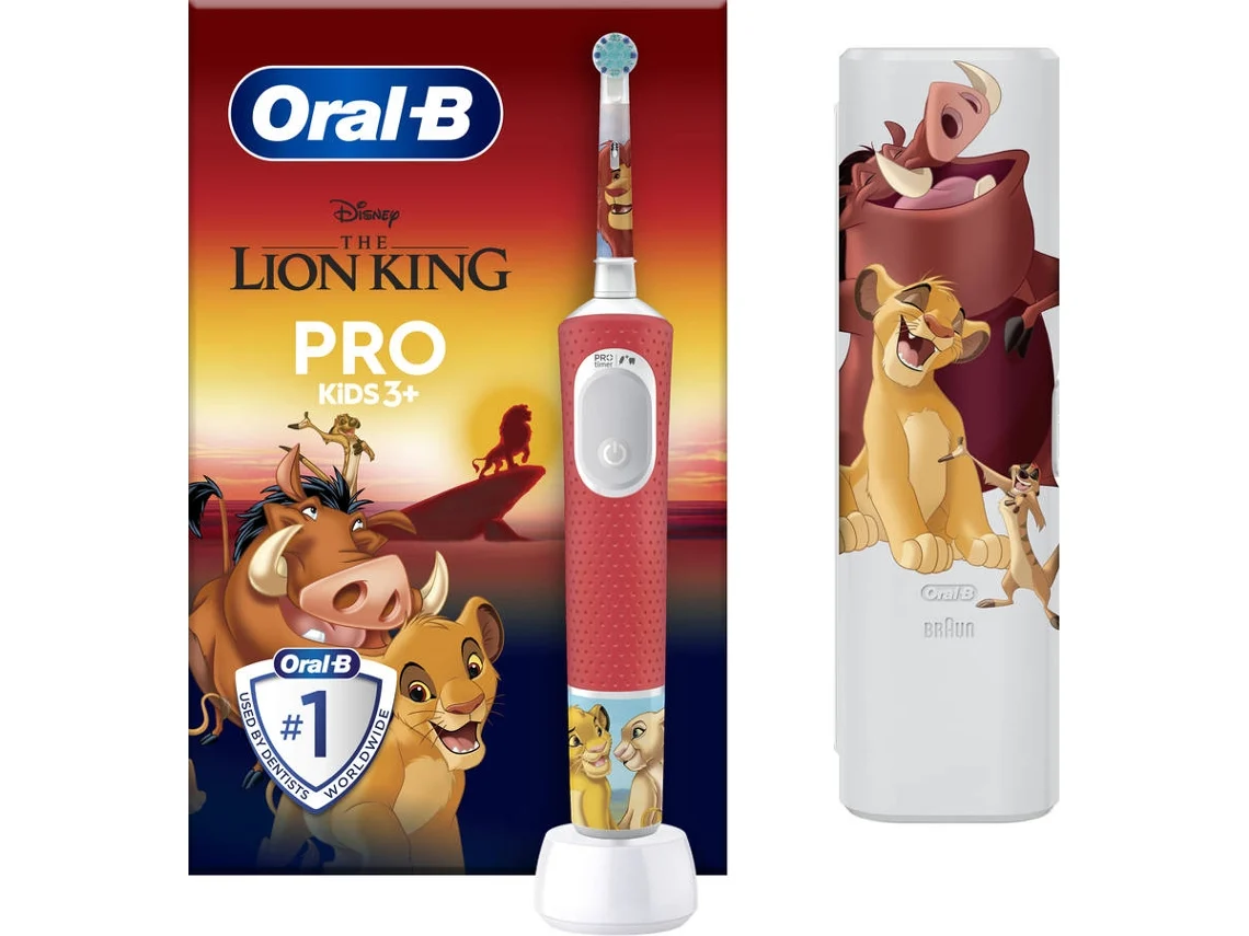 Escova Dentes Elétrica ORAL-B Pro Kids 3 e Rei Leão com Estojo Viagem (1 unidade)