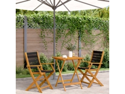 Conjunto Bistrô 3 Peças Polipropileno/madeira Maciça Preto Dkd Home Decor