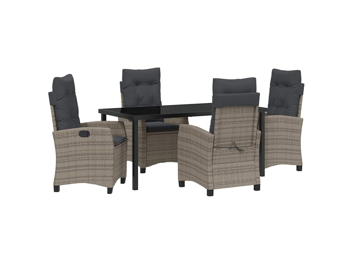 Maison Exclusive - Conjunto De Jantar Para Jardim 5 Pcs Cinzeto Vime Pe